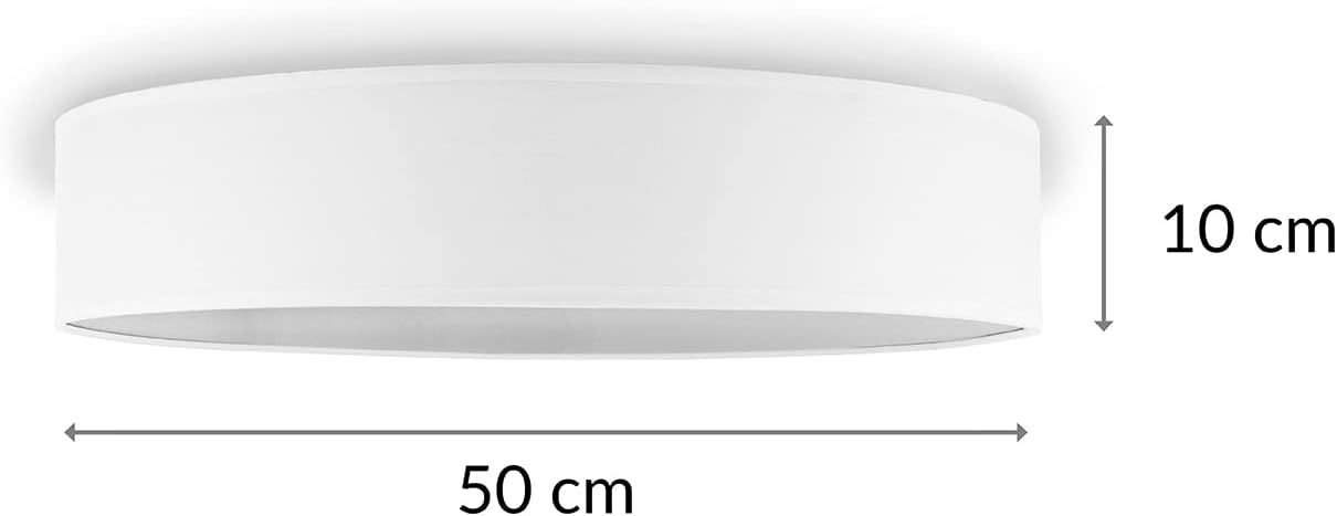 Plafonieră Smartwares IDE-60043, Diametru 50 cm, 4 x E27, Alb, Design Modern din Material Textil - imagine 3