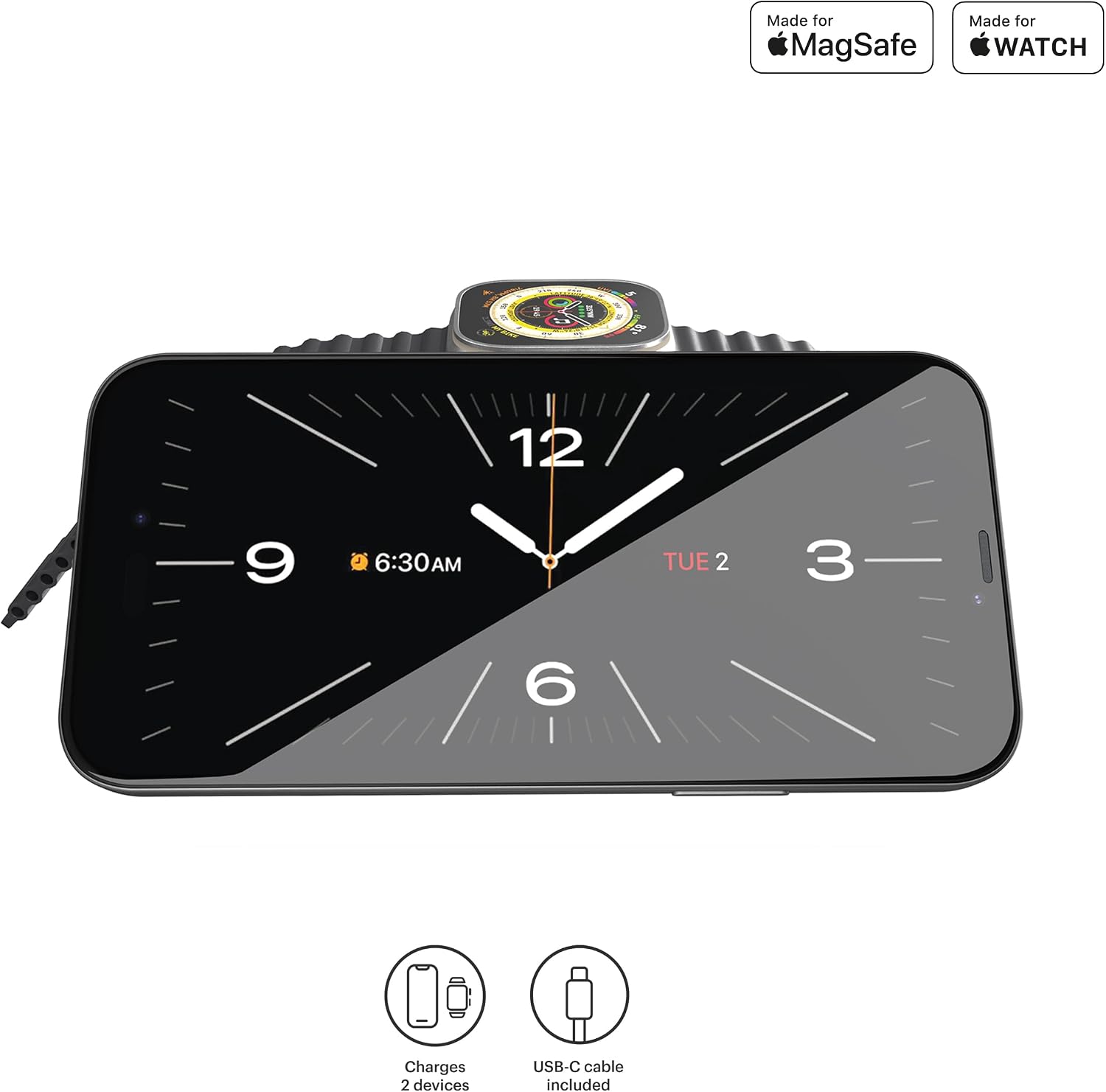 Încărcător Magnetic de Călătorie Zens 2 în 1 pentru Telefon și Ceas Inteligent – 15W, Pliabil, Compatibil MagSafe - imagine 4