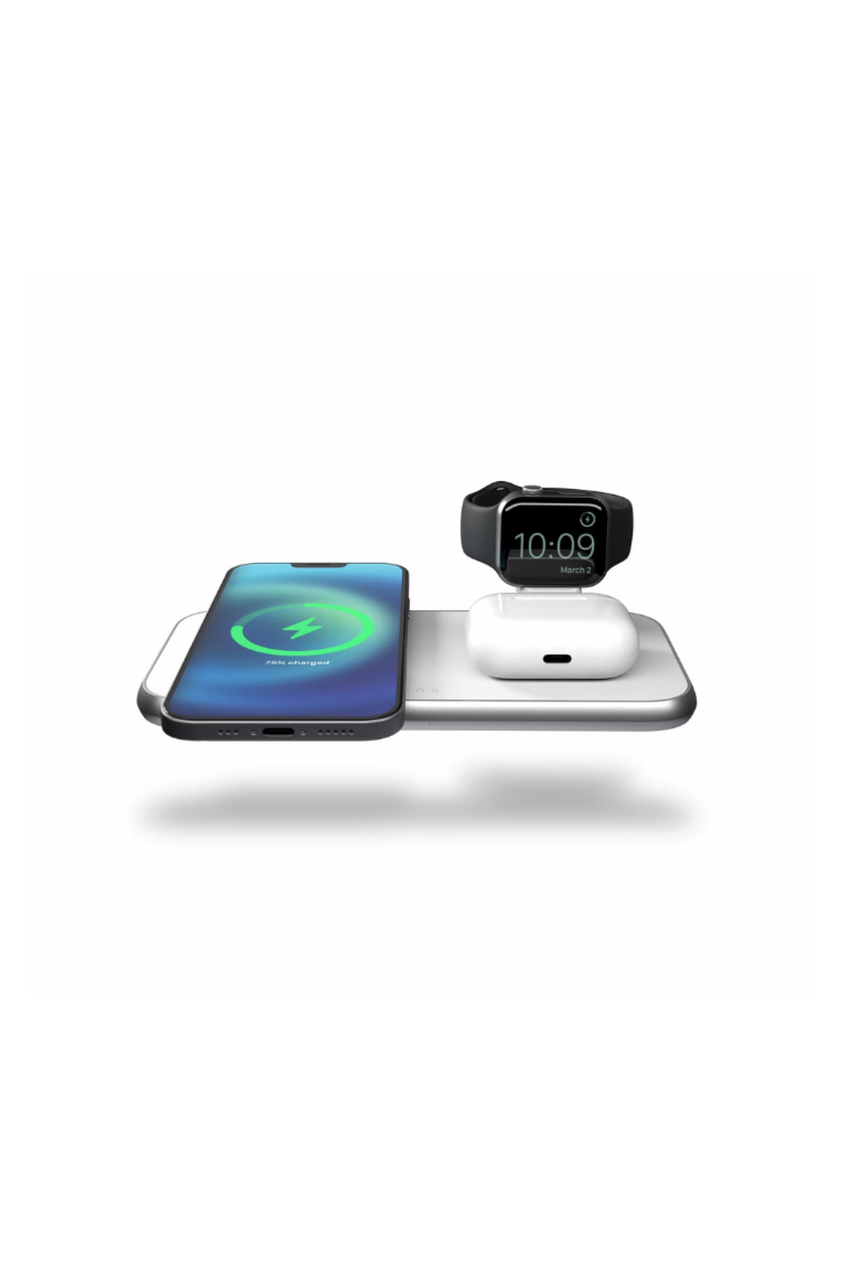 Stație de Încărcare Wireless Magnetică Zens Aluminium 4 în 1 cu Încărcător pentru Ceas Inteligent Inclus și Port USB-A - imagine 6