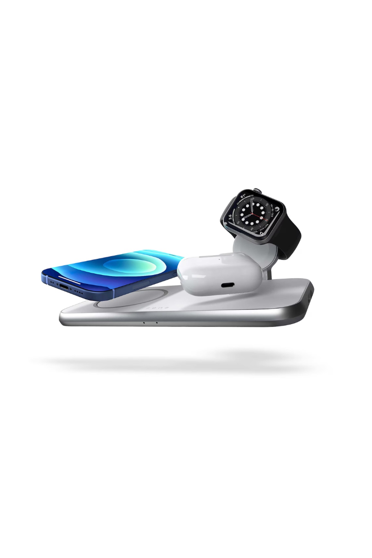 Stație de Încărcare Wireless Magnetică Zens Aluminium 4 în 1 cu Încărcător pentru Ceas Inteligent Inclus și Port USB-A - imagine 8