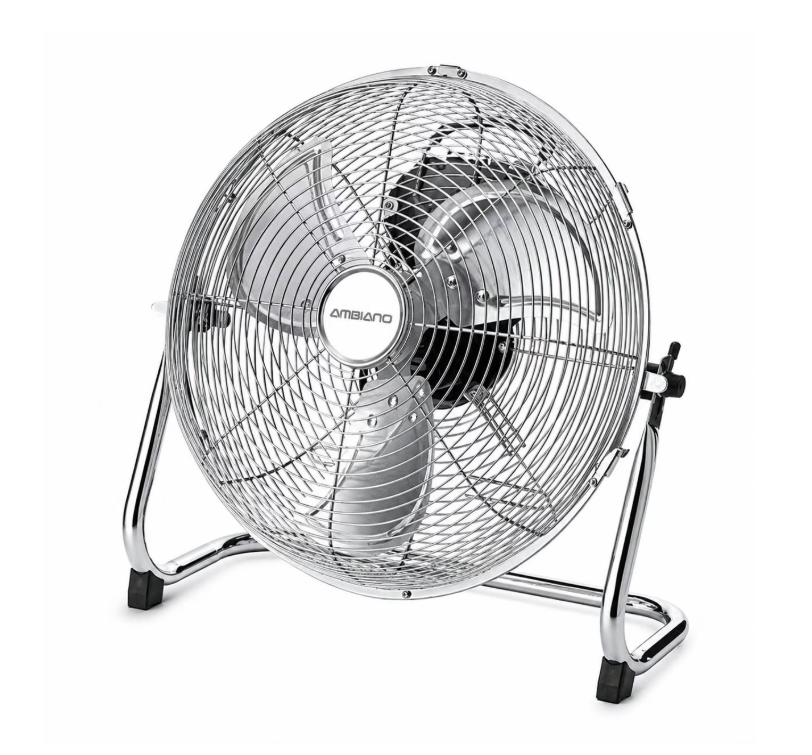 Ventilator de Podea Ambiano, 60 W, 3 Trepte de Viteză, Oscilație Stânga-Dreapta, Pale din Aluminiu - imagine 3