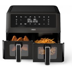 Friteuză cu Aer PRINCESS Double Basket Airfryer 11L, 2400W (2×1200W), Coș Dublu, Ecran Touch Digital, 8 Programe, Funcție Sync Finish