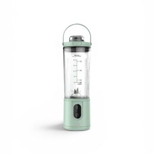 Blender Portabil Ambiano, Recipient 470 ml, Acumulator Reîncărcabil, Lame din Oțel Inoxidabil, Cablu USB Inclus,Verde salvie