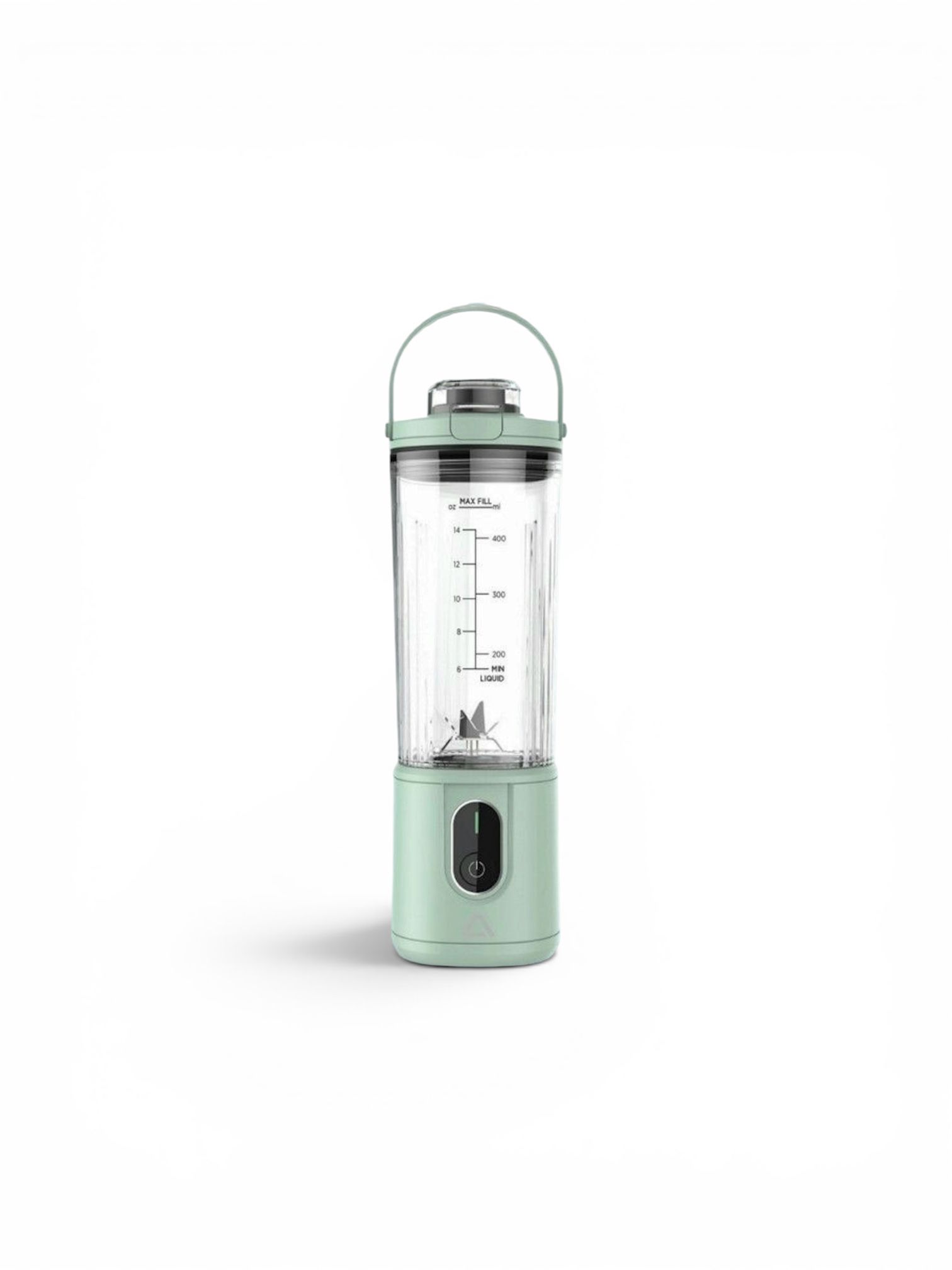Blender Portabil Ambiano, Recipient 470 ml, Acumulator Reîncărcabil, Lame din Oțel Inoxidabil, Cablu USB Inclus,Verde salvie