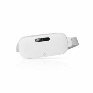 Masajator lombar Ambiano cu incalzire de culoare alba cu design ergonomic tip centura si afisaj digital