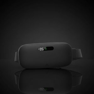Masajator lombar Ambiano cu incalzire de culoare neagra cu afisaj digital si design tip centura