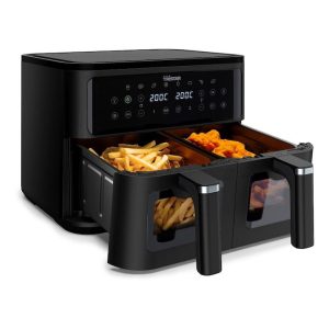 Friteuză cu aer cald Tristar FR-9429, 9 L, 2500 W, Două coșuri, 8 programe, Panou digital, Funcție sincronizare, Negru