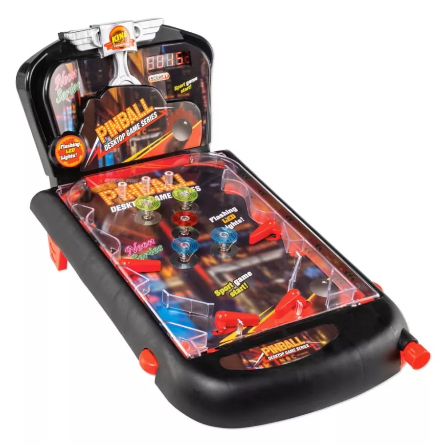 Joc Electronic de Pinball Crane pentru Masă, Afișaj Digital, Efecte Luminoase și Sonore, 1–2 Jucători, 5+ Ani