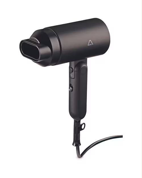 Uscător de Păr Pliabil AMBIANO 1800 W, Tehnologie Ionică, Aer Rece, Husă de Călătorie,Negru