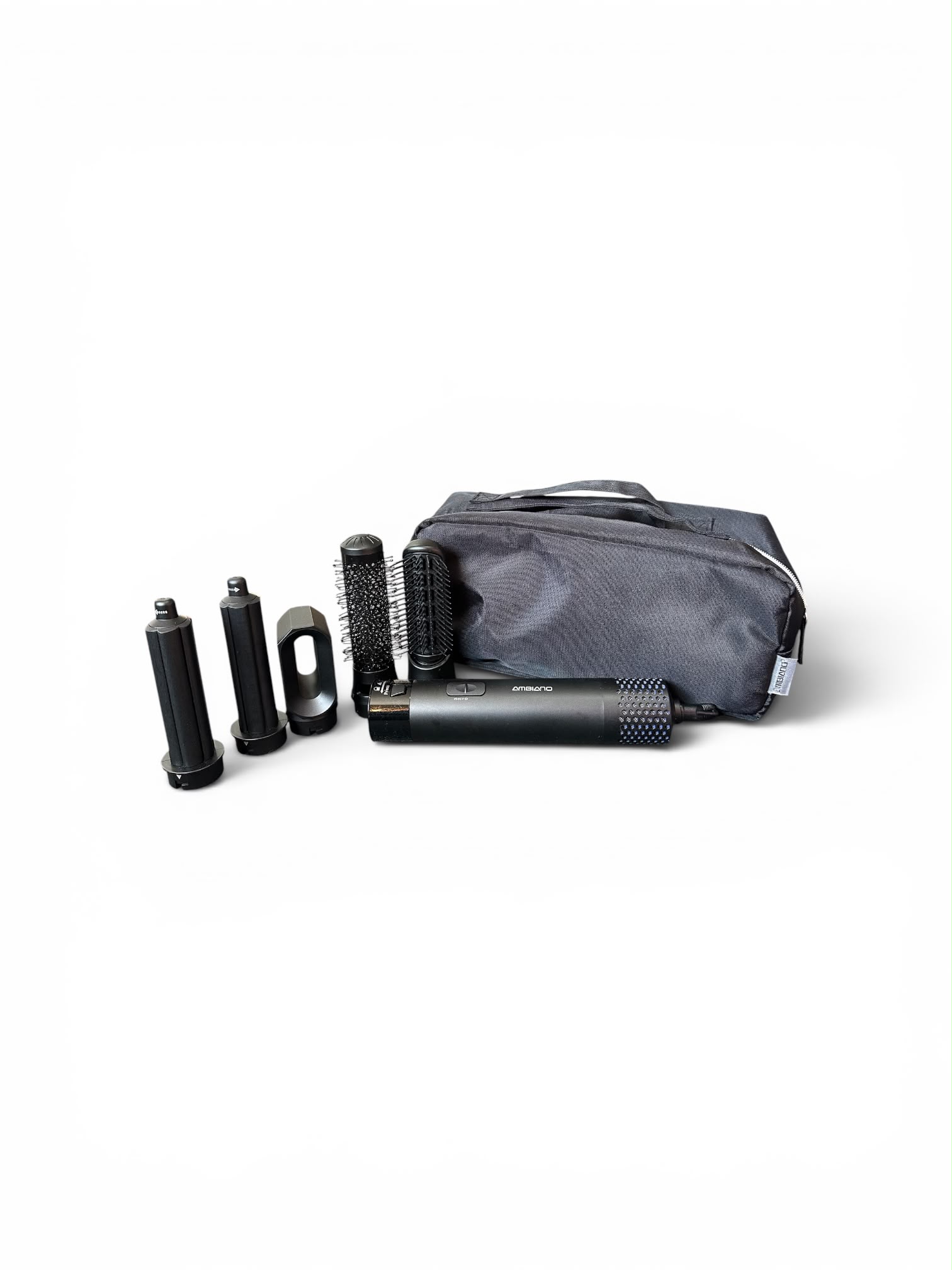 Aparat de coafat părul 5 în 1 Ambiano – 1000 W, 3 trepte de temperatură, 5 accesorii, cablu rotativ 360°,Negru