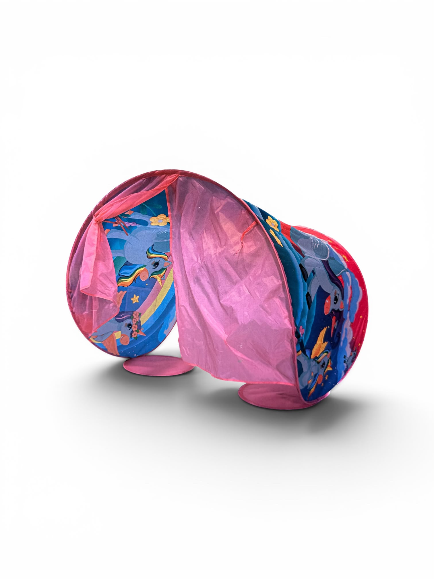 Cort pentru pat copii Mundo Diver – Tip Pop-Up, cu instalație luminoasă, Unicorn, 220 × 78 cm