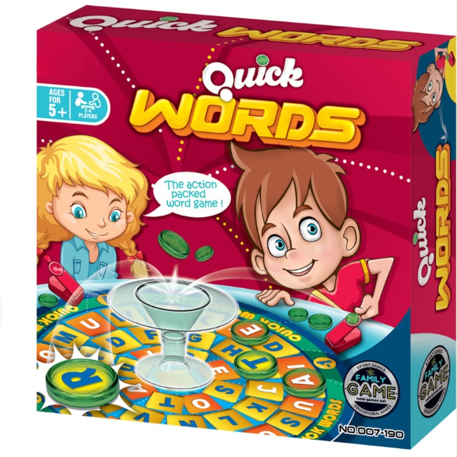Joc de societate Quick Words – Joc educativ de vocabular și viteză, 2–4 jucători, 5+ ani