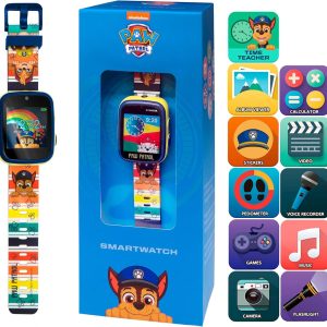 Ceas inteligent pentru copii Paw Patrol, Ecran tactil IPS 1,54", Cameră foto, Jocuri, Pedometru, Reîncărcabil