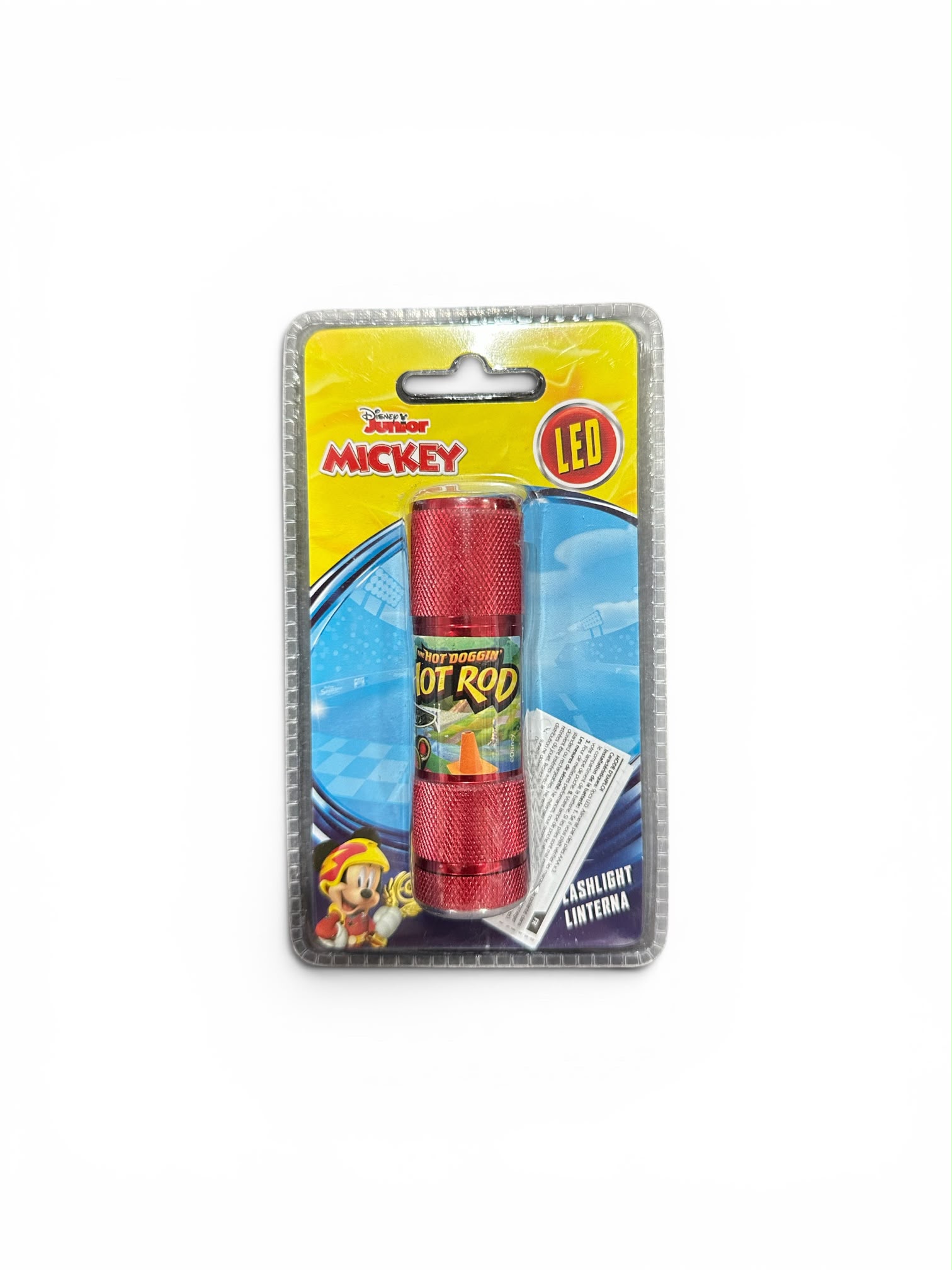 Lanternă LED Disney Junior Mickey Mouse Roadster Racers pentru Copii, Aluminiu, 3x AAA Incluse, Roșu
