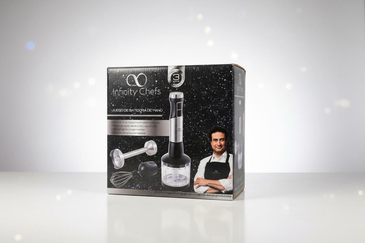 Mixer vertical 3 în 1 Infinity Chefs SP-4921, 800W, 2 viteze, blender de mână, tocător, tel și pahar gradat, lame inox
