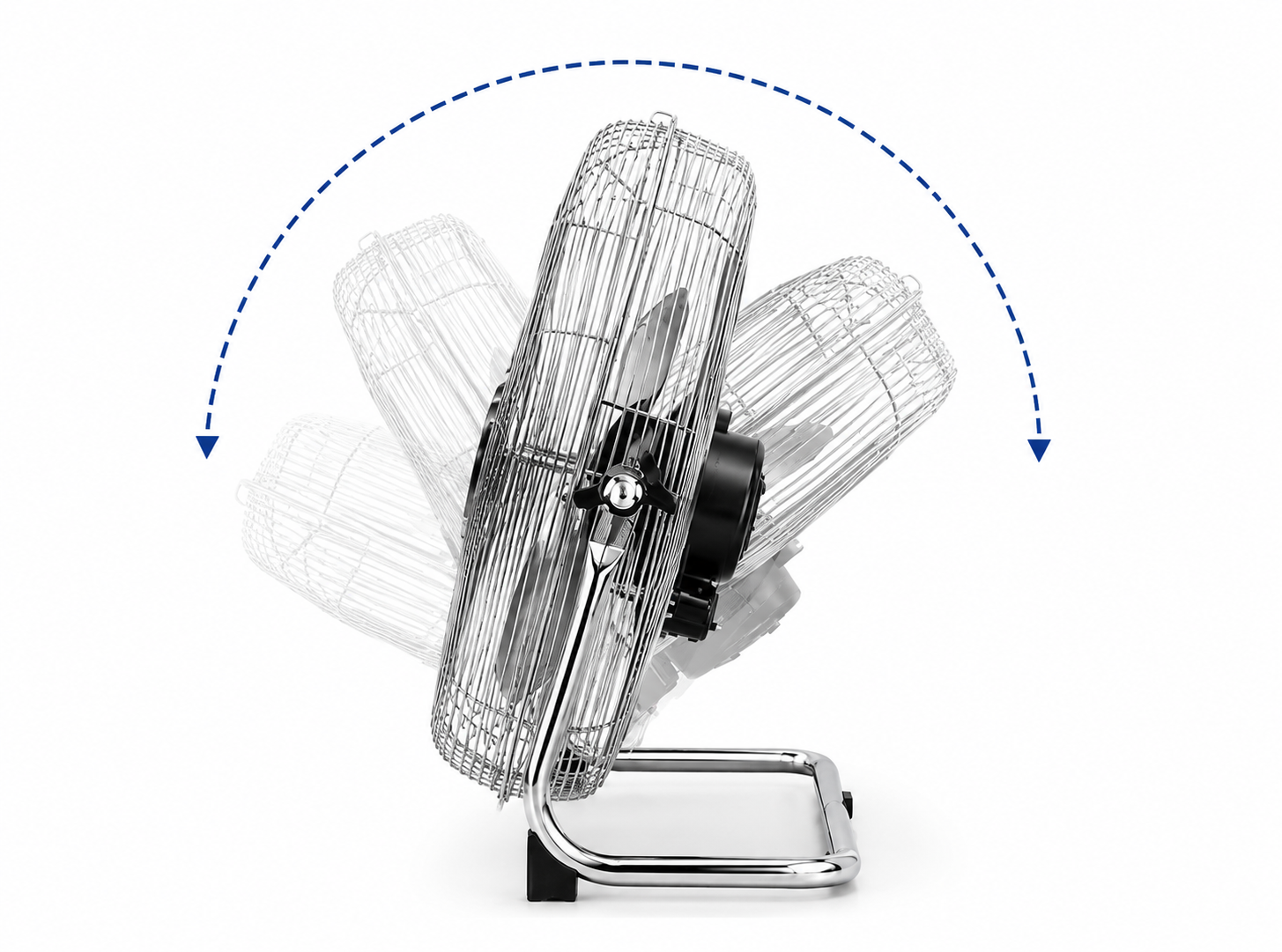 Ventilator de Podea Ambiano, 60 W, 3 Trepte de Viteză, Oscilație Stânga-Dreapta, Pale din Aluminiu - imagine 2