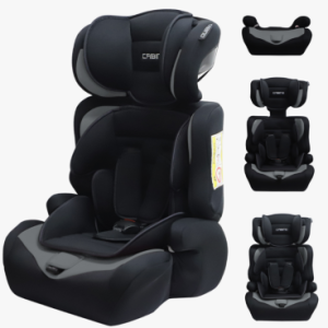 Scaun Auto pentru Copii Cabino 76–150 cm – Sistem Evolutiv, Centură 5 Puncte, Negru/Gri