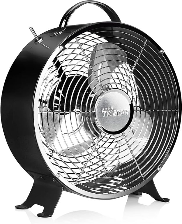 Ventilator Metalic Tristar VE-5966 – Diametru 25 cm, 2 Trepte de Viteză, Design Retro, 20 W