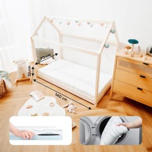Saltea Ergonomică pentru Copii BabyMoov Cosy'Lite 70 x 140 cm, Respirabilă, Antiaplatizare, Husă Lavabilă