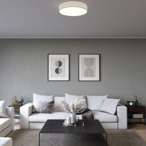 Plafonieră Smartwares IDE-60043, Diametru 50 cm, 4 x E27, Alb, Design Modern din Material Textil