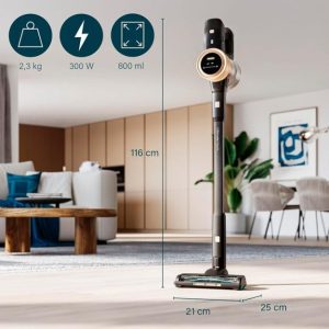Aspirator Vertical fără Fir Princess Ultimate Storm Pet – 300 W, 27 kPa, 45 min Autonomie, Perie pentru Păr de Animale, Filtru HEPA