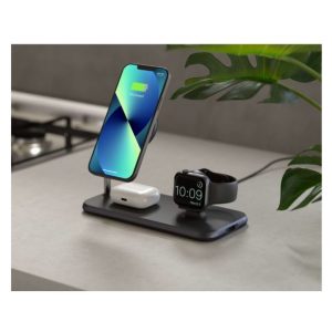 Stație de Încărcare Wireless Magnetică Zens Aluminium 4 în 1 cu Suport pentru Telefon, Încărcător pentru Ceas Inteligent și Port USB-A