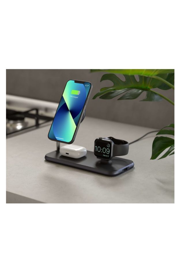 Stație de Încărcare Wireless Magnetică Zens Aluminium 4 în 1 cu Suport pentru Telefon, Încărcător pentru Ceas Inteligent și Port USB-A