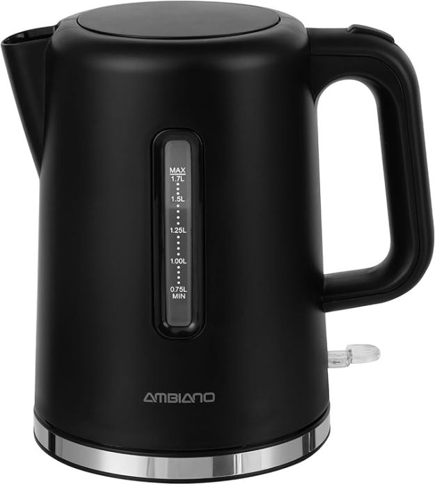 Fierbător Electric Ambiano 1,7 Litri – 2200 W, Bază Rotativă 360°, Oprire Automată