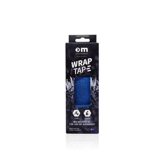 Bandaj elastic autoadeziv pentru sport Ortho Movement set 3 role albastru Voreea