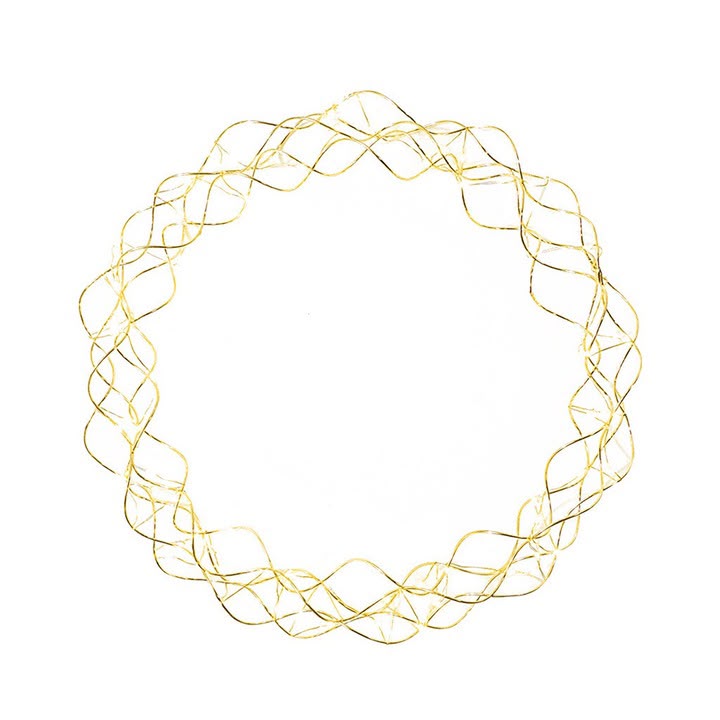 Coroană Luminoasă Decorativă Home Creation – 60 LED, 30 cm, Lumină Alb Cald, Aurie, Temporizator 6/18 Ore - imagine 2