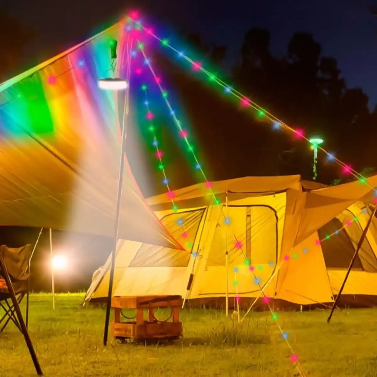 Ghirlandă Luminoasă LED Retractabilă CASALUX, 10 m – Multicoloră, Încărcare Solară și USB-C, Autonomie până la 6 Ore, IP44 - imagine 3