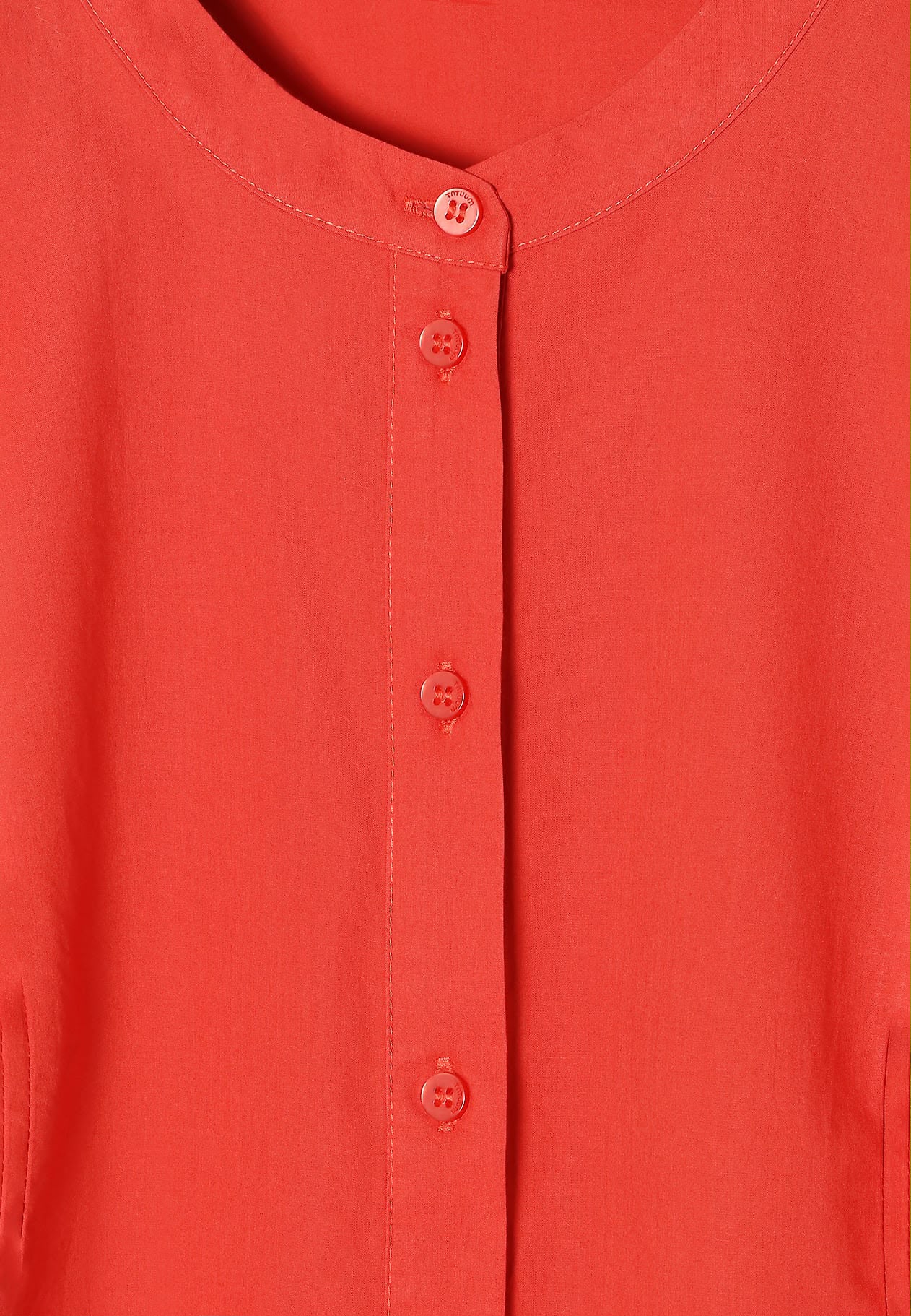 Rochie Damă TATUUM Lanola 2 – 100% Bumbac, Culoare Coral, Croială Largă cu Volane și Nasturi,Mărime 36 - imagine 7