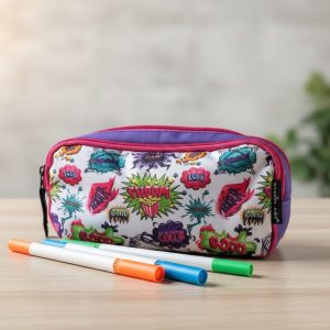 Penar Școlar Starplast cu 3 Compartimente, Închidere cu Fermoar, Diverse Culori și Imprimeuri