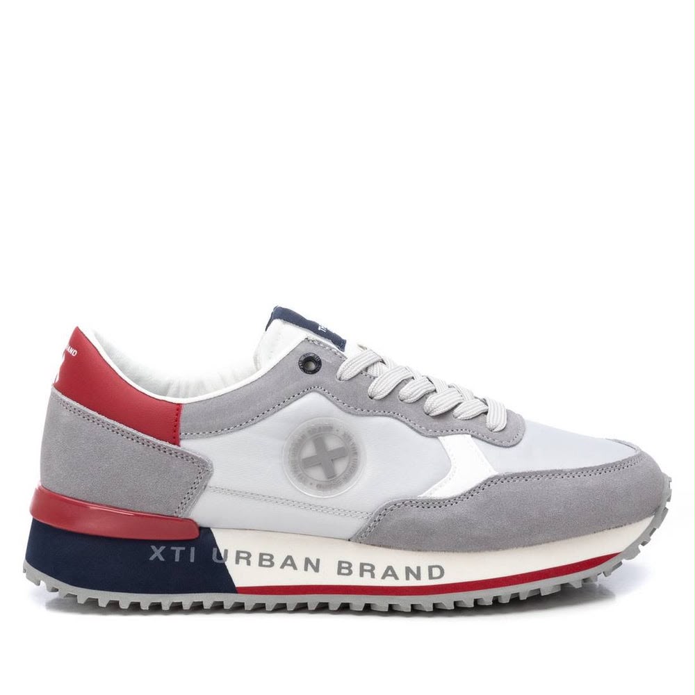 Pantofi sport bărbați Xti – Alb-Gri cu Detalii Roșii și Bleumarin, Piele și Material Textil, Mărimea 41 - imagine 3