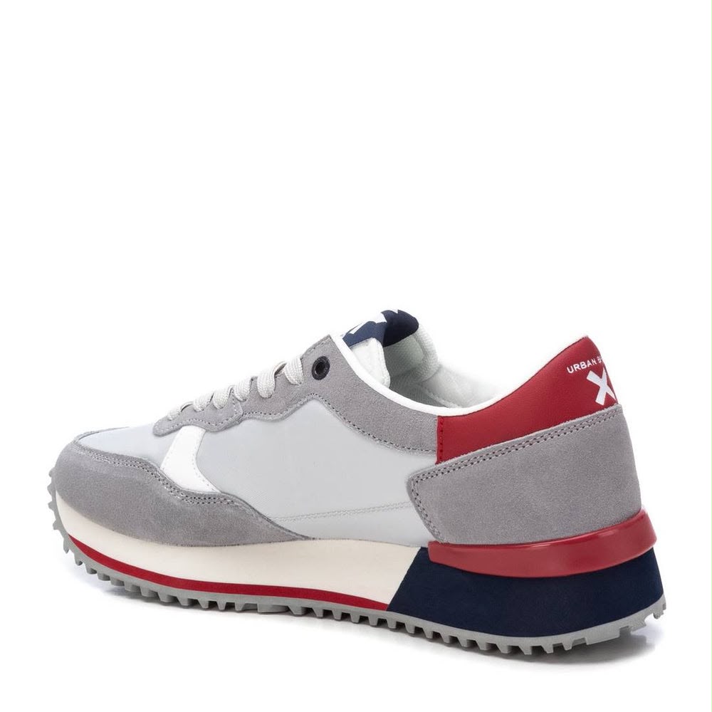Pantofi sport bărbați Xti – Alb-Gri cu Detalii Roșii și Bleumarin, Piele și Material Textil, Mărimea 41 - imagine 2