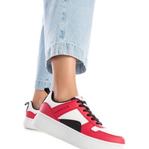 Pantofi sport damă Refresh – Roșu, Alb și Negru, Talpă Înălțată, Branț cu Spumă cu Memorie, Mărimea 39