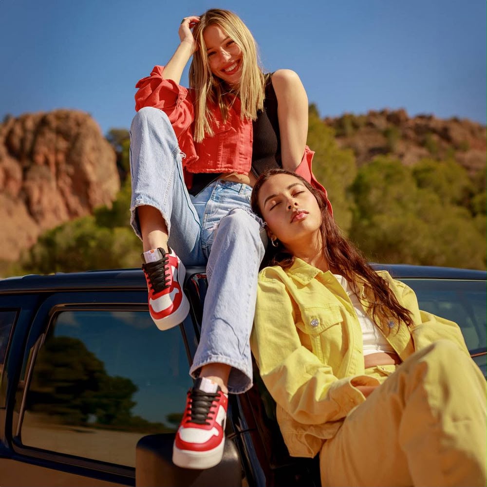 Pantofi sport damă Refresh – Roșu, Alb și Negru, Talpă Înălțată, Branț cu Spumă cu Memorie, Mărimea 39 - imagine 4
