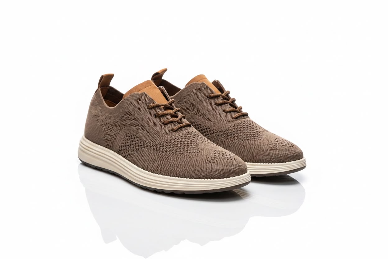 Pantofi Sport Bărbați din Material Textil – Maro sau Negru, Talpă Ușoară, Diverse Mărimi